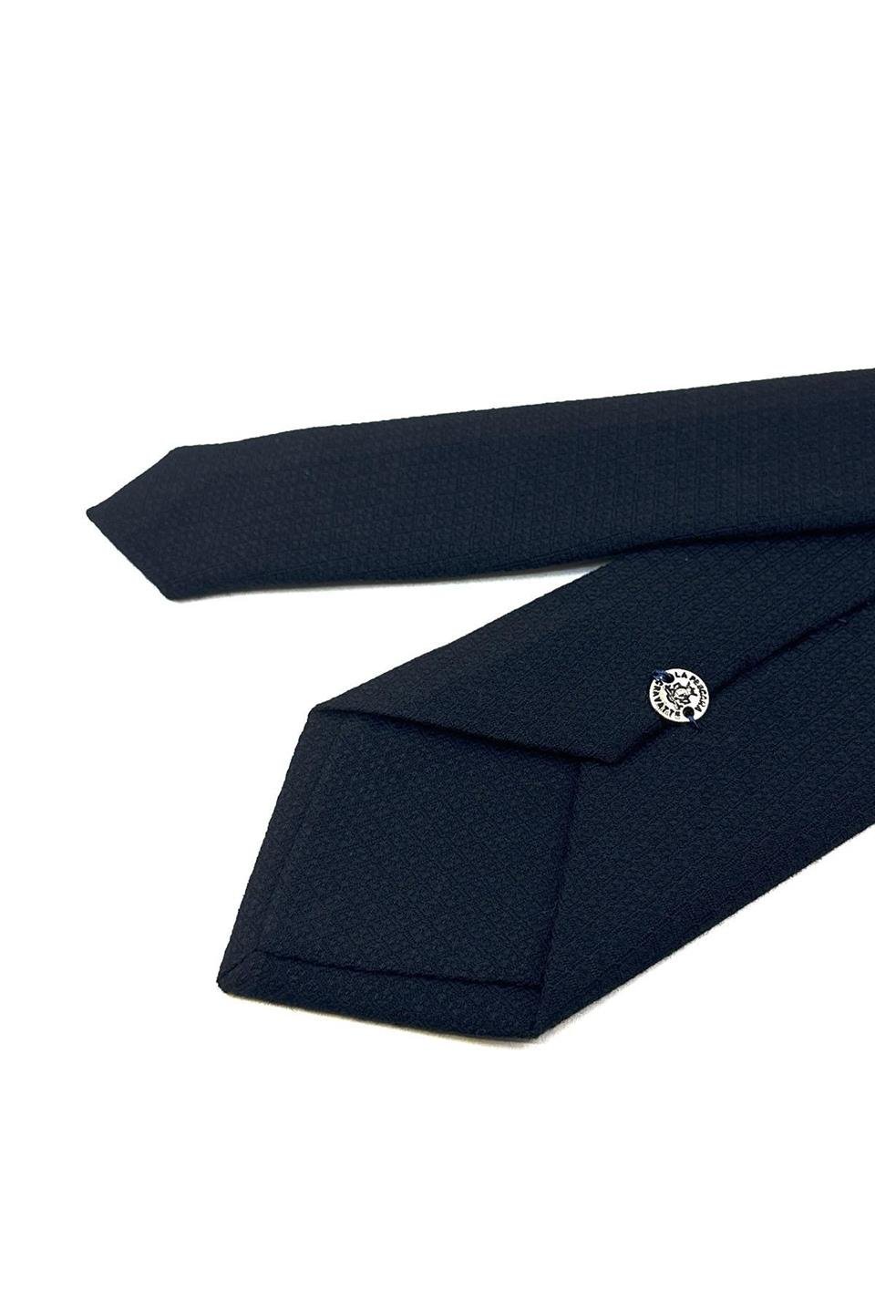 Siyah Kendinden Desen Mendilli Klasik Yün Kravat KK12106