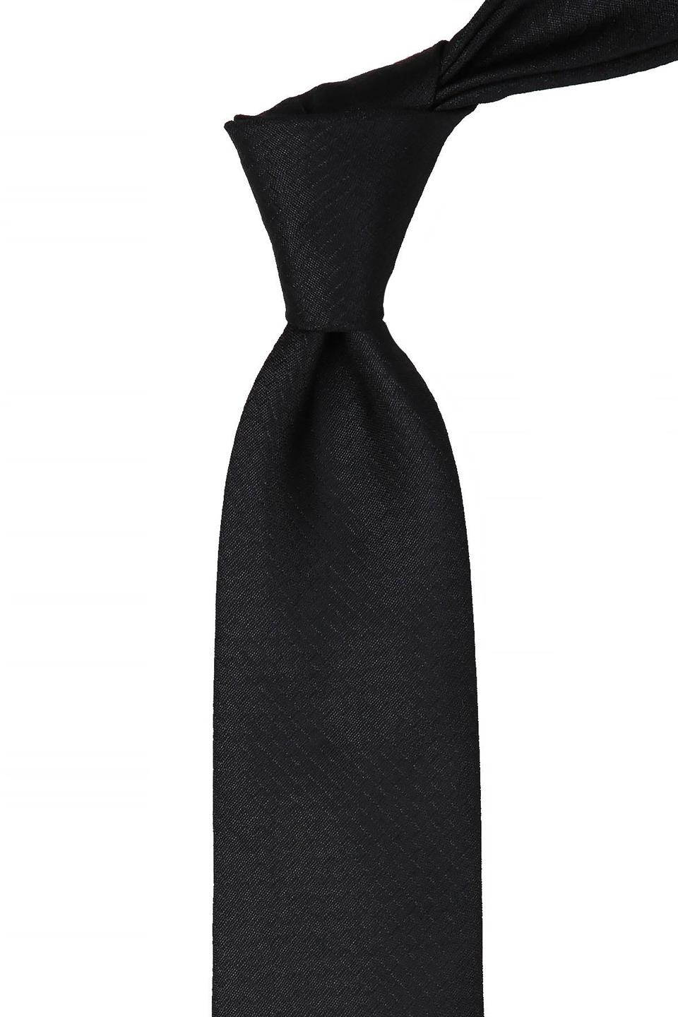 Siyah Kendinden Desen Mendilli Klasik Kravat KK10681