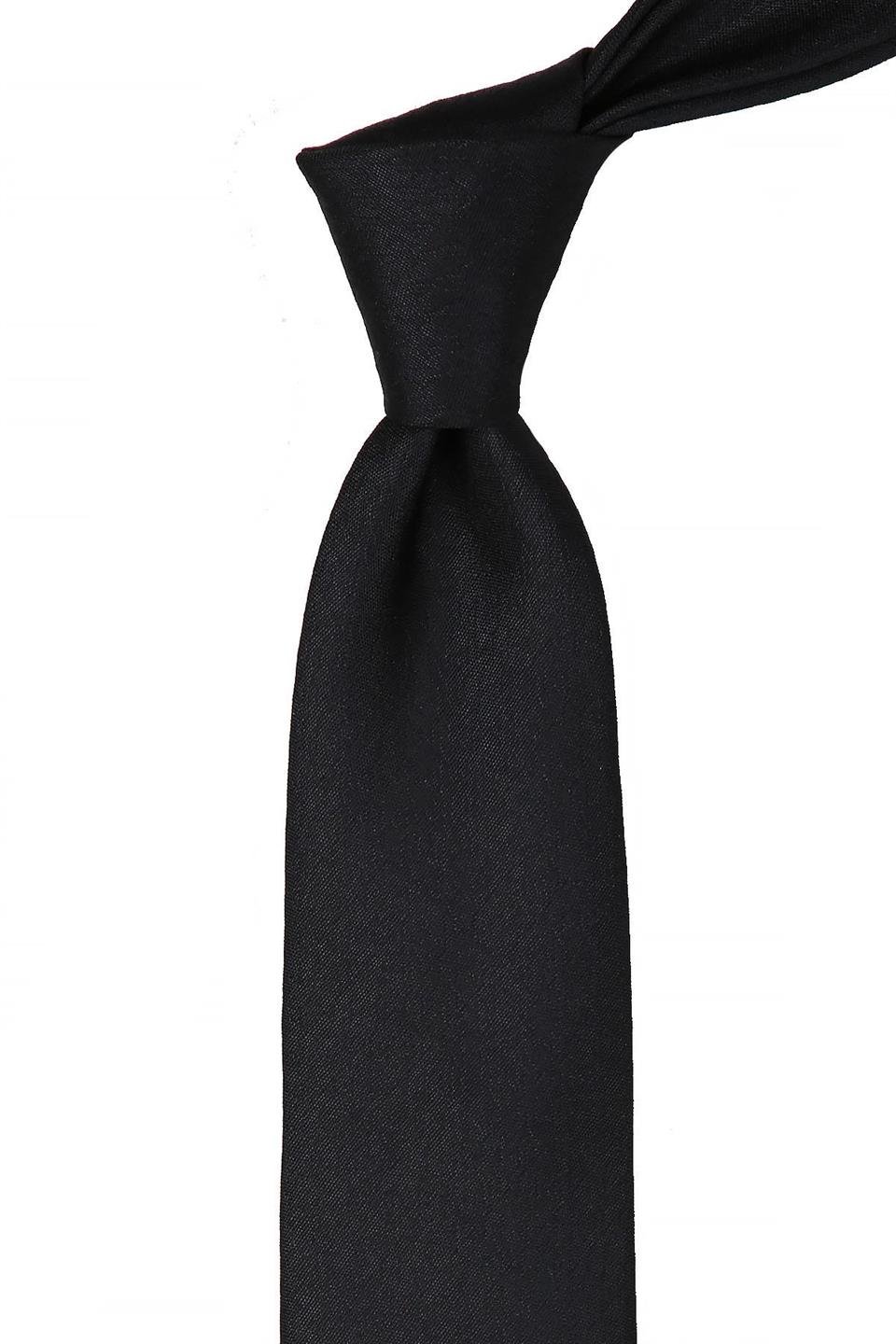 Siyah Kendinden Desen Mendilli Klasik Kravat KK10684