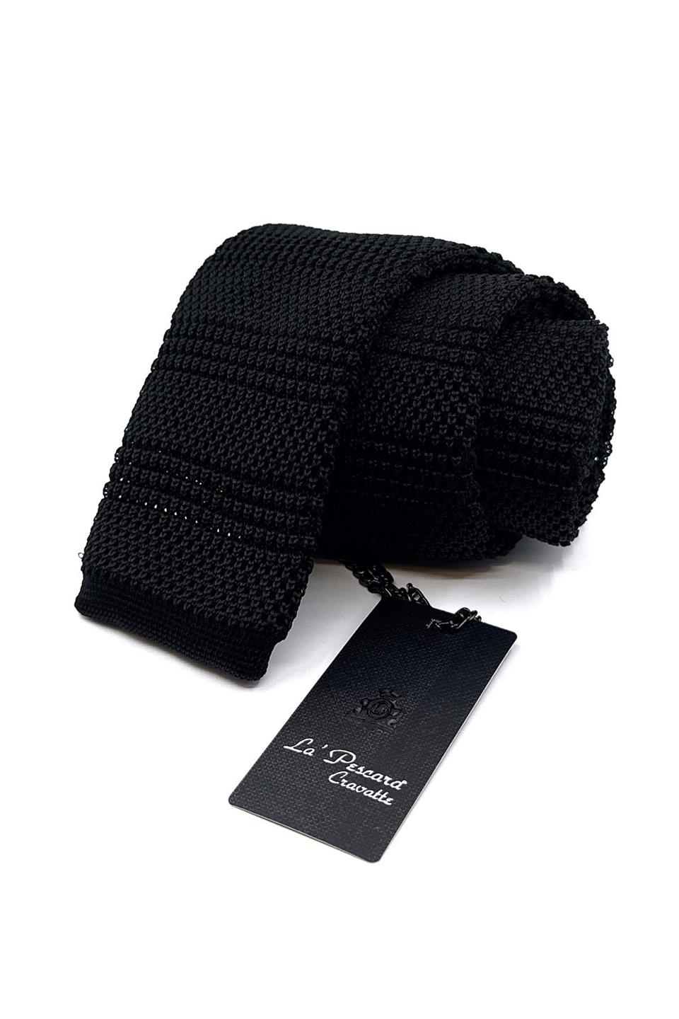 Siyah Kendinden Desen Örgü Kravat ÖR8339