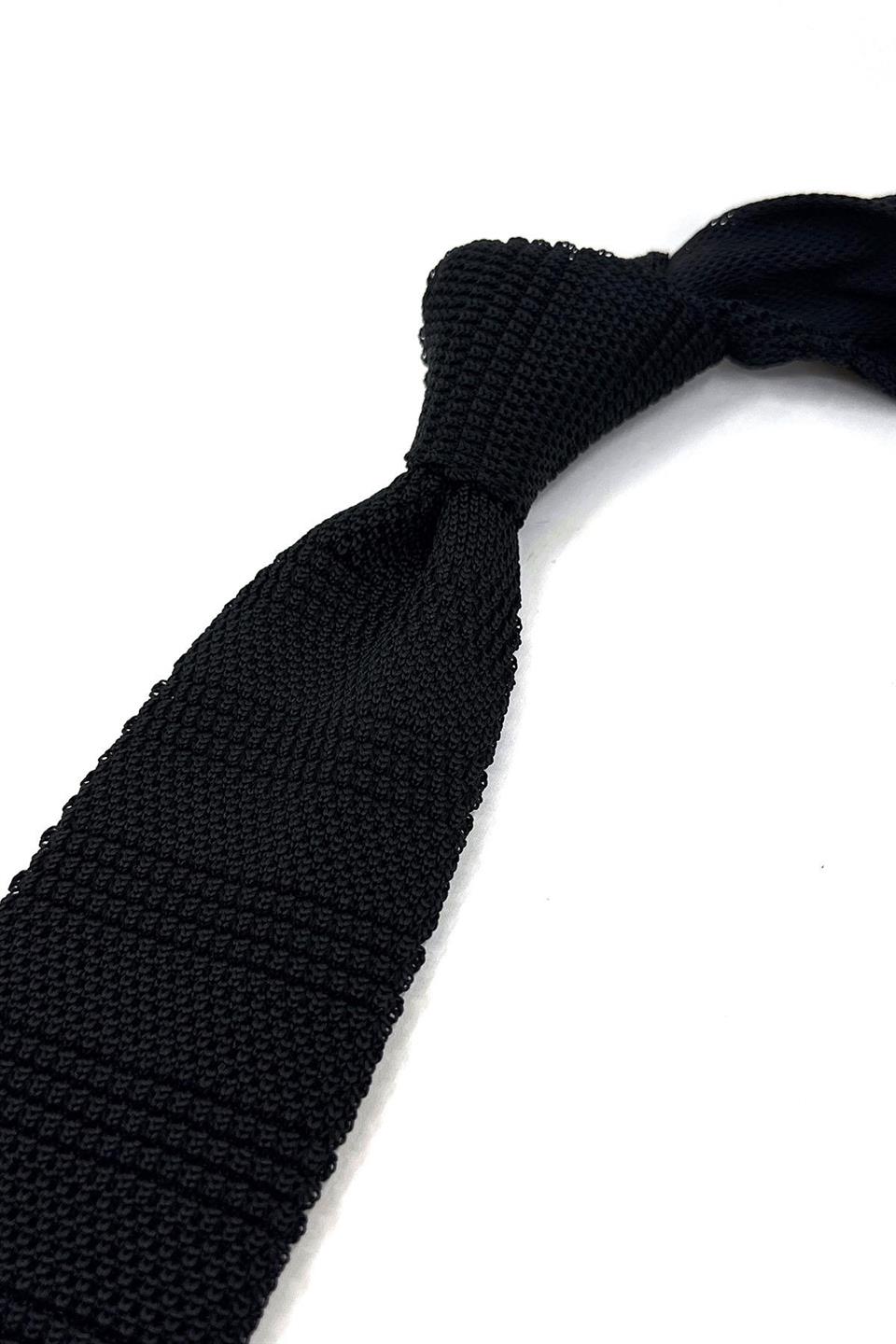 Siyah Kendinden Desen Örgü Kravat ÖR8339