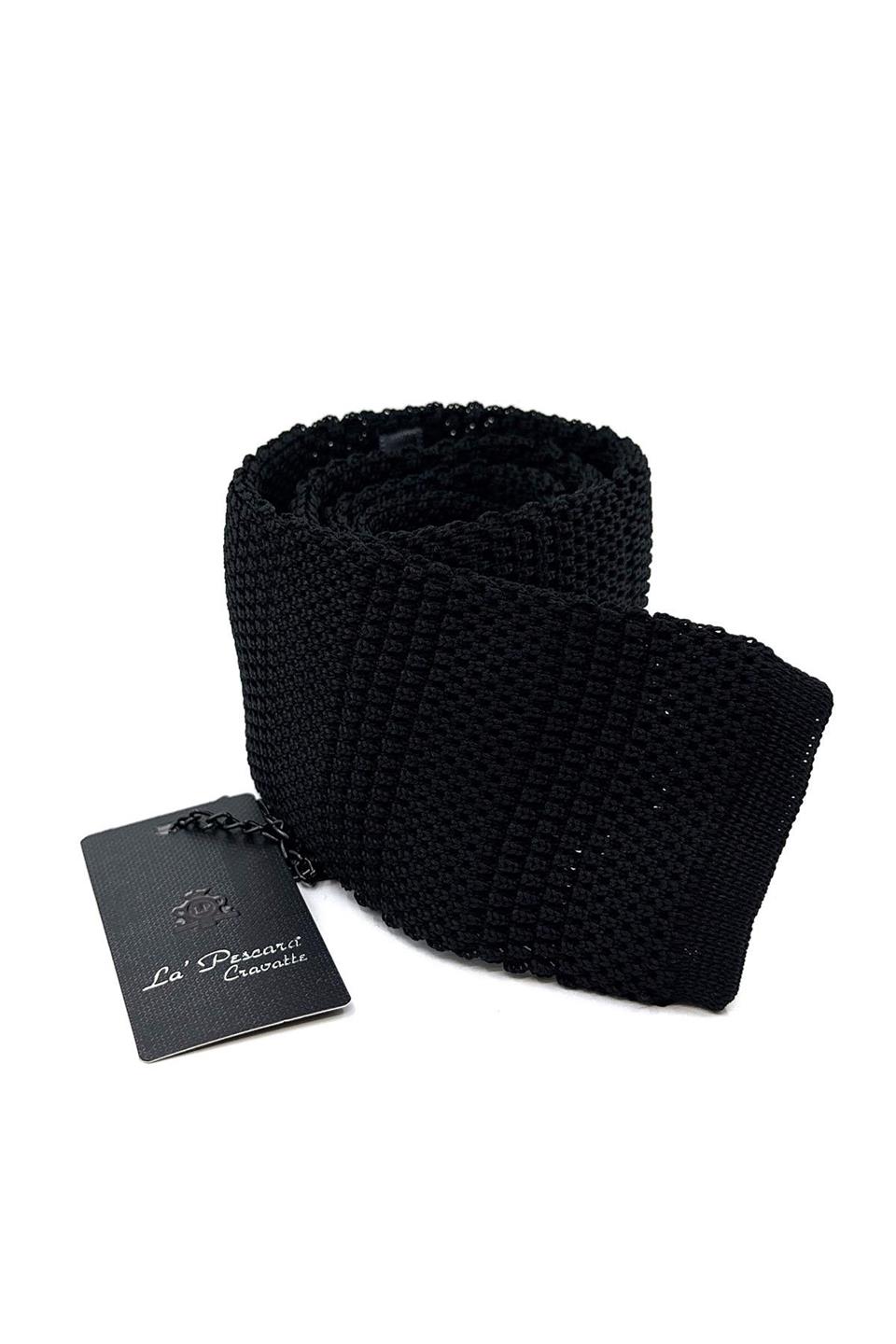 Siyah Kendinden Desen Örgü Kravat ÖR8339