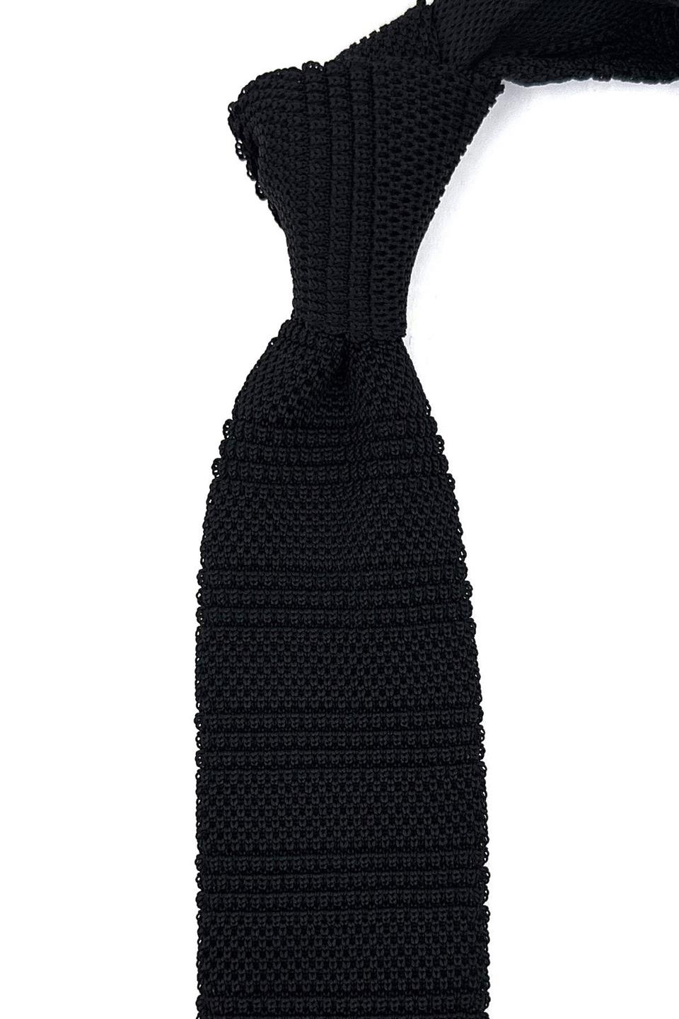 Siyah Kendinden Desen Örgü Kravat ÖR8339