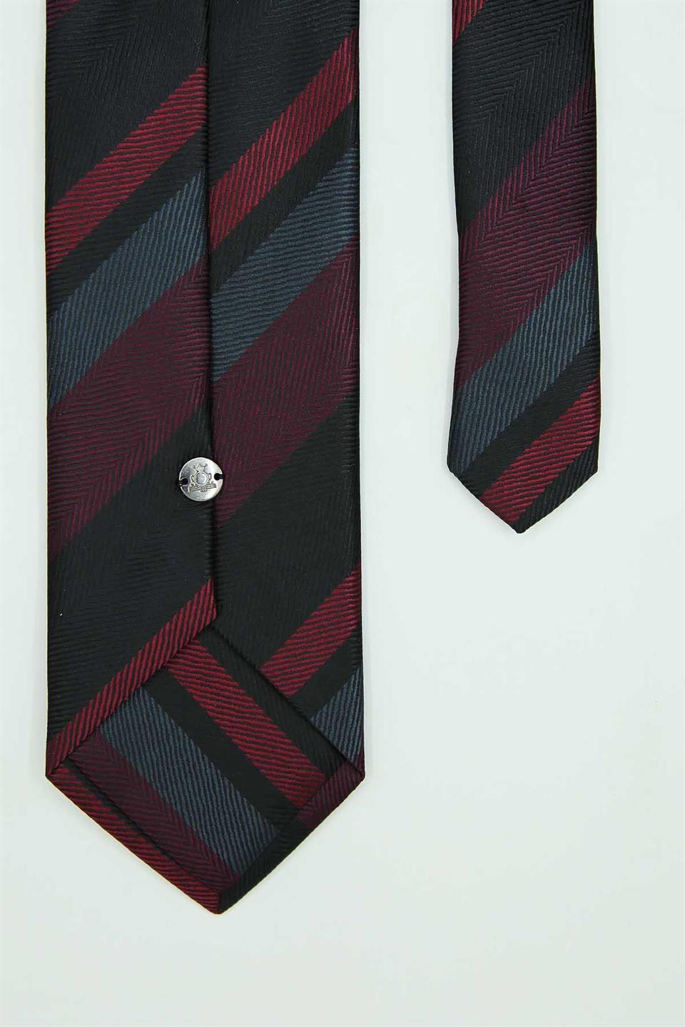 Siyah - Kırmızı Çizgi Kravat