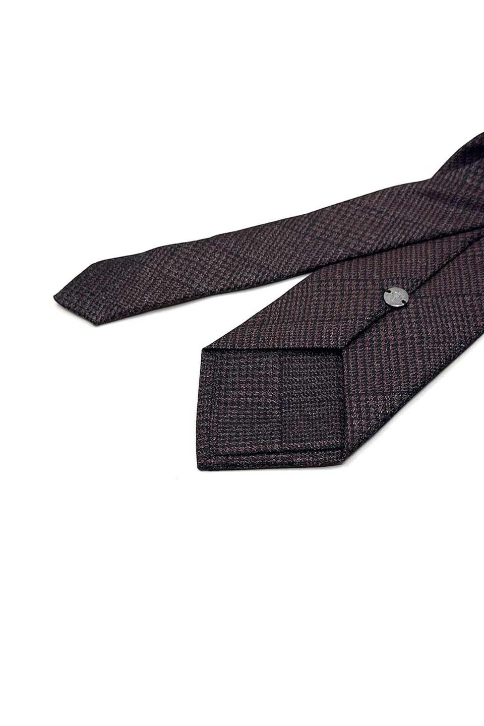 Siyah - Kırmızı Kare Desen Mendilli Klasik Kravat KK13584