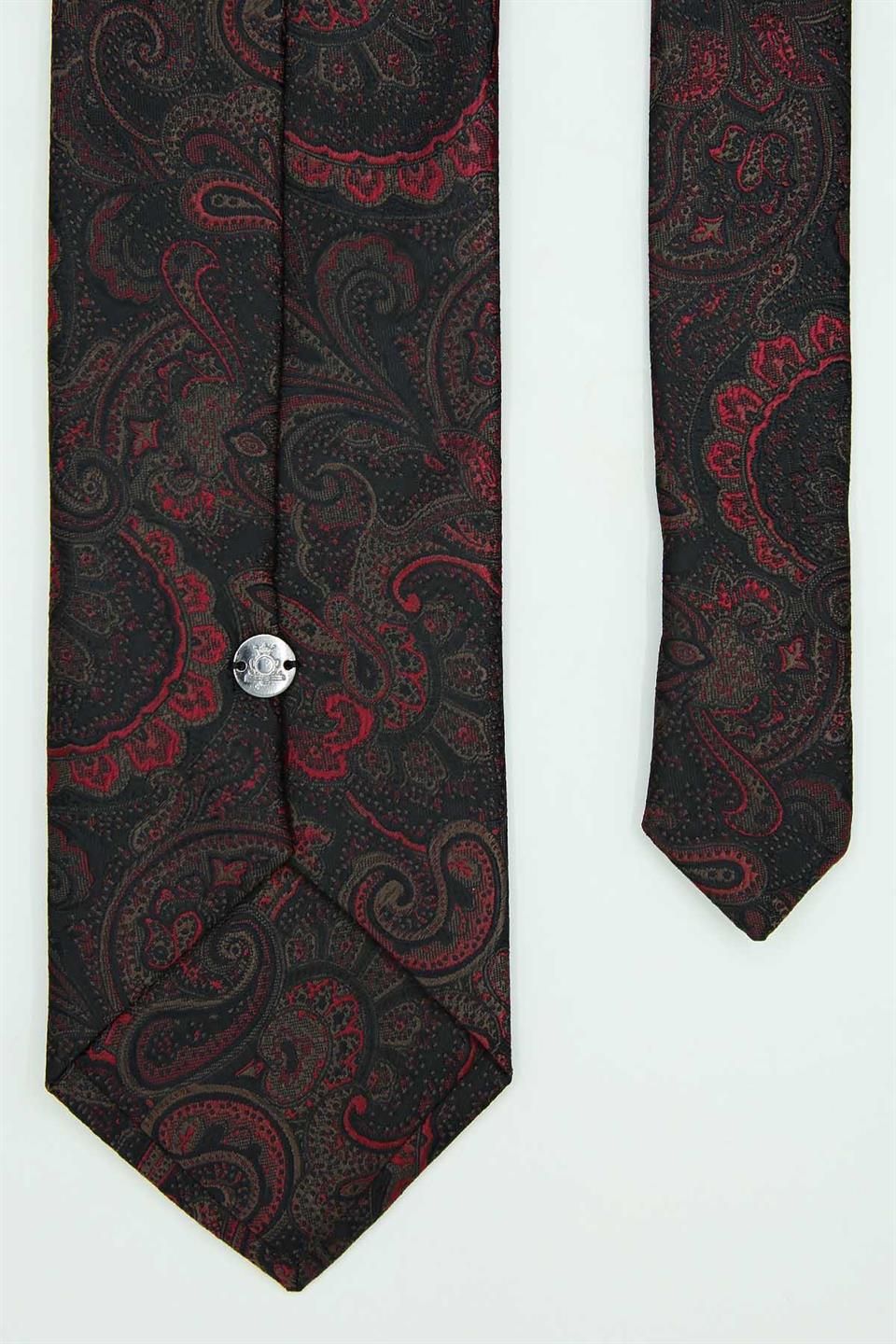 Siyah - Kırmızı Şal Kravat