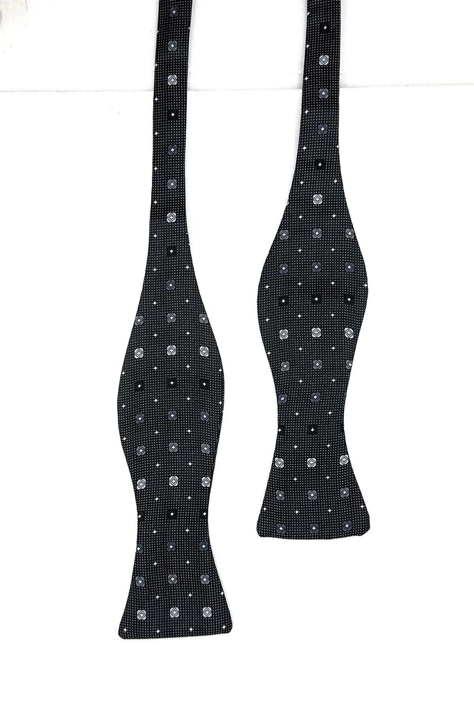 Siyah Küçük Desen Açık Papyon AP136