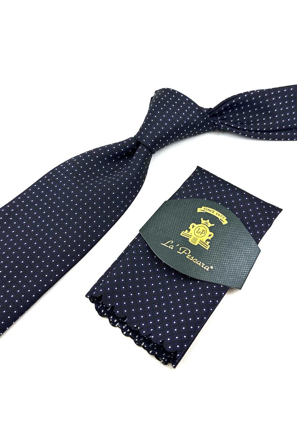 Siyah Küçük Desen Mendilli Klasik Kravat KK12380