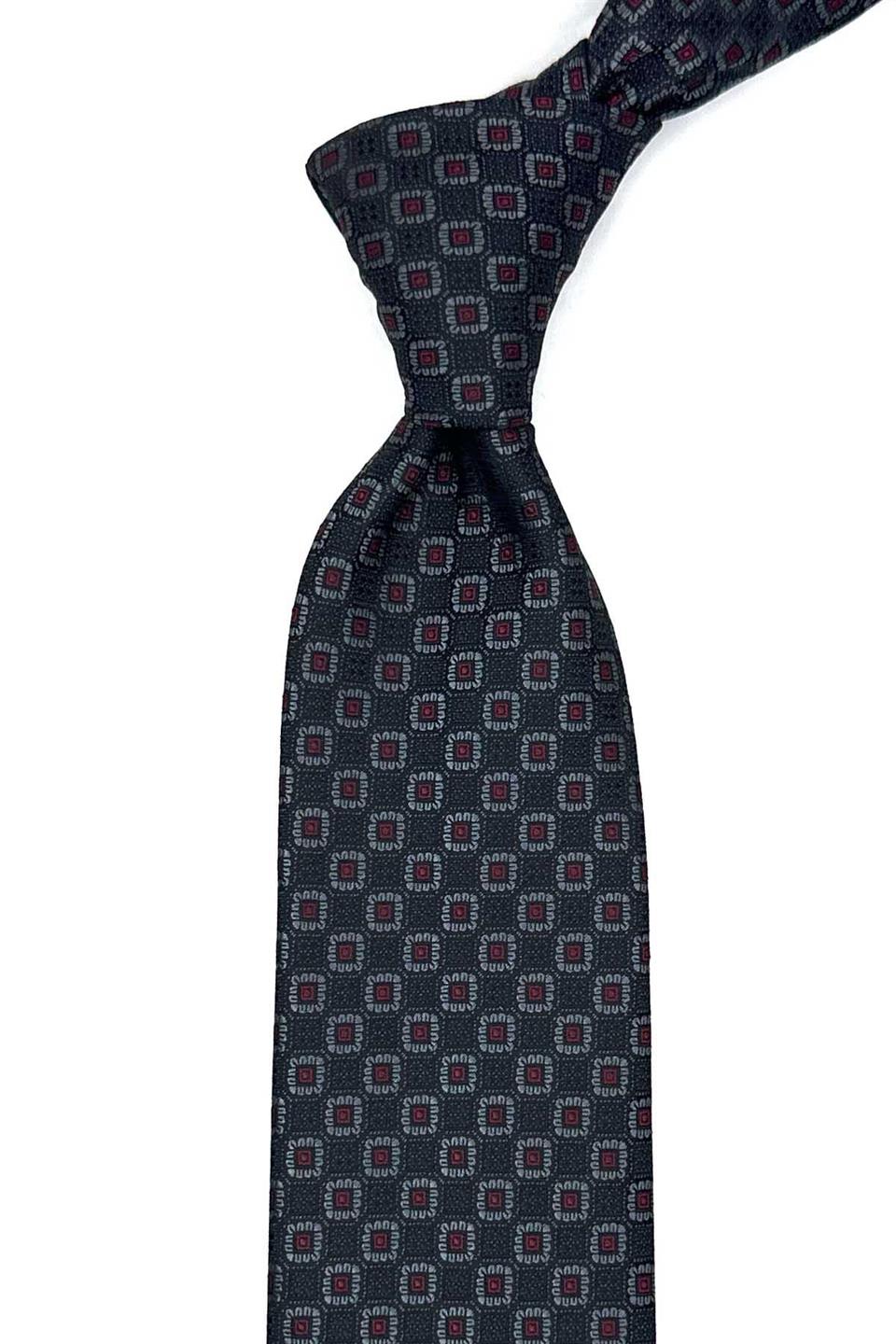 Siyah Küçük Desen Mendilli Klasik Kravat KK13029
