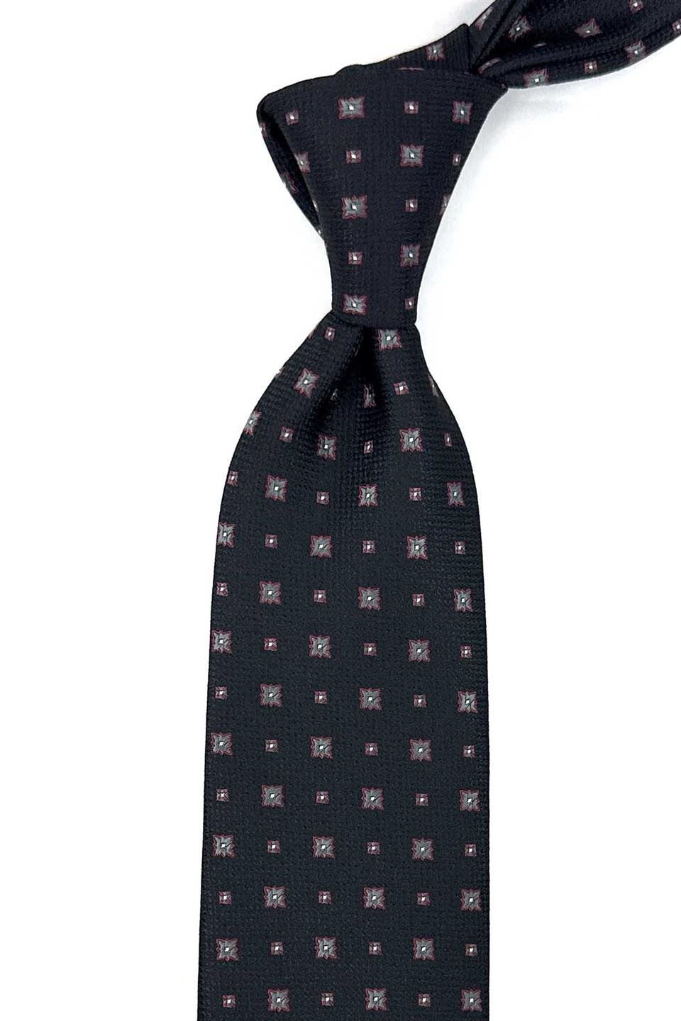 Siyah Küçük Desen Mendilli Klasik Kravat KK12277