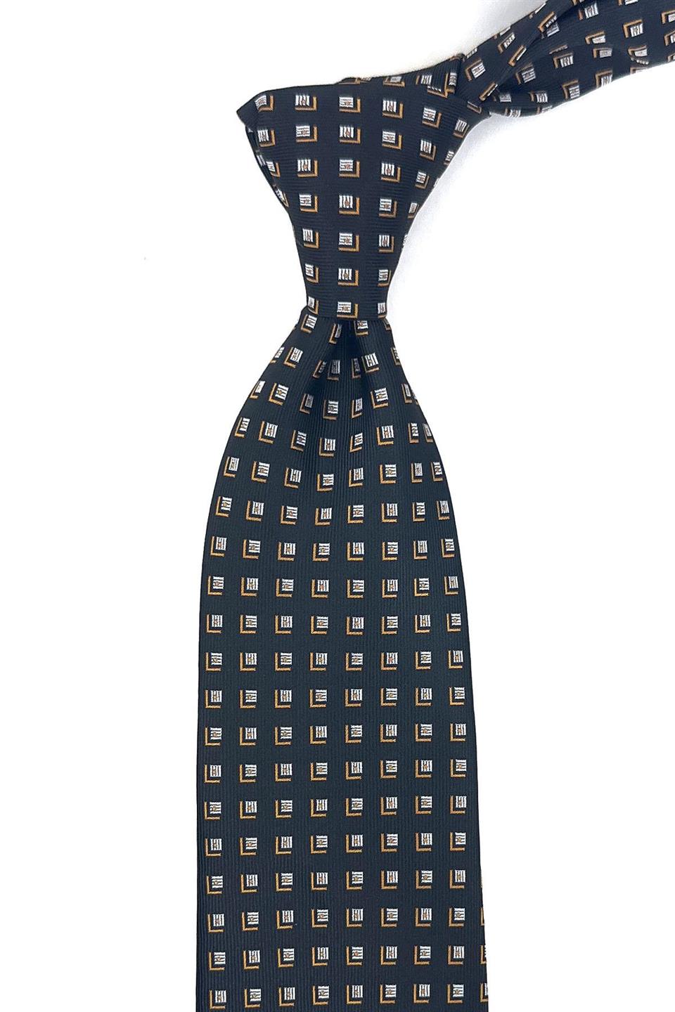 Siyah Küçük Desen Mendilli Klasik Kravat KK11845