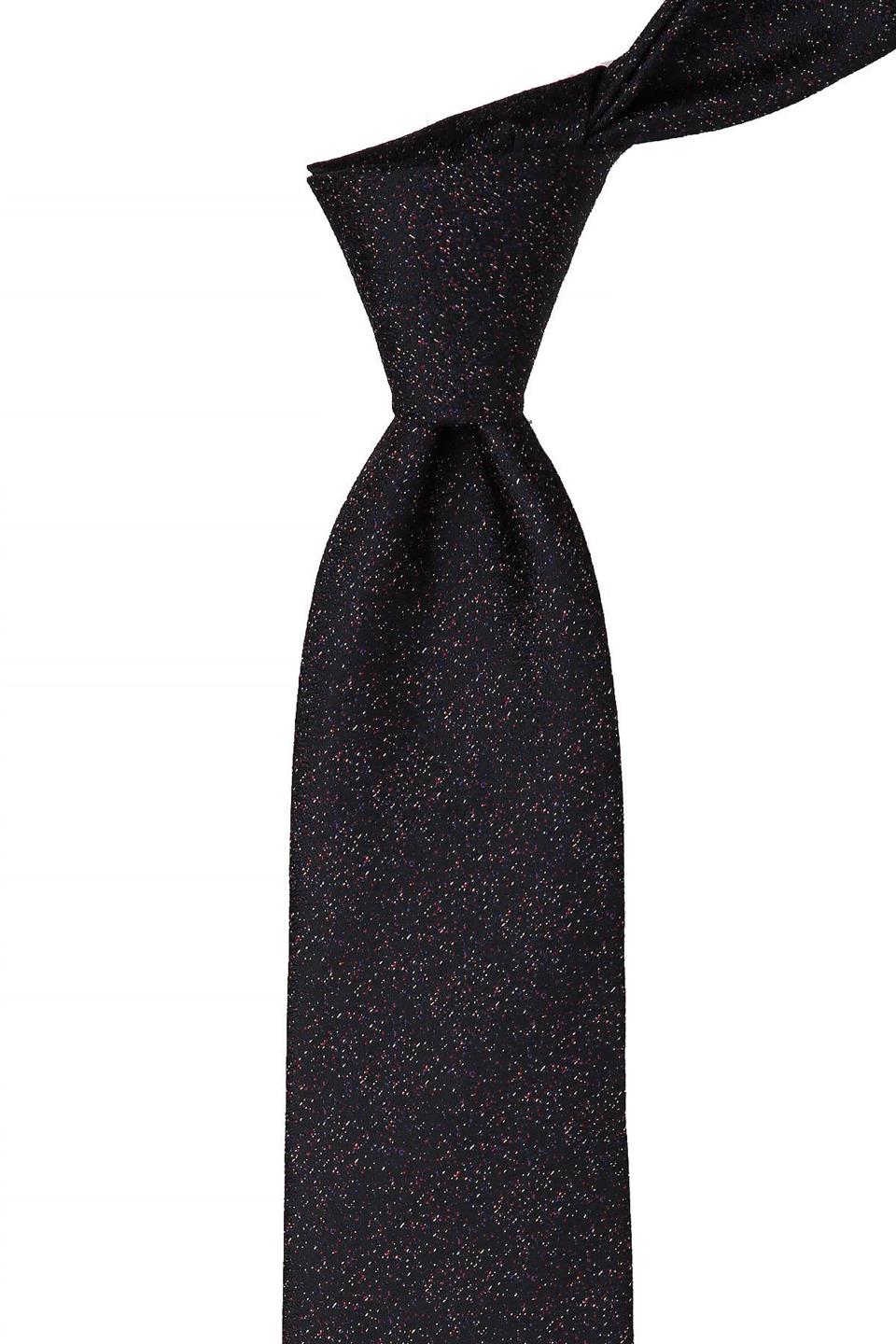 Siyah Kum Desen Mendilli Klasik Kravat KK10405