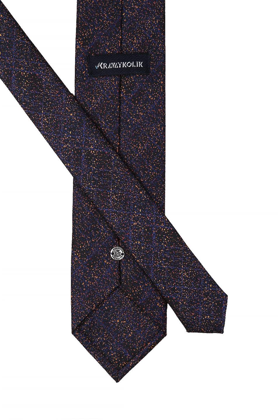 Siyah Kum Desen Mendilli Klasik Kravat KK10408