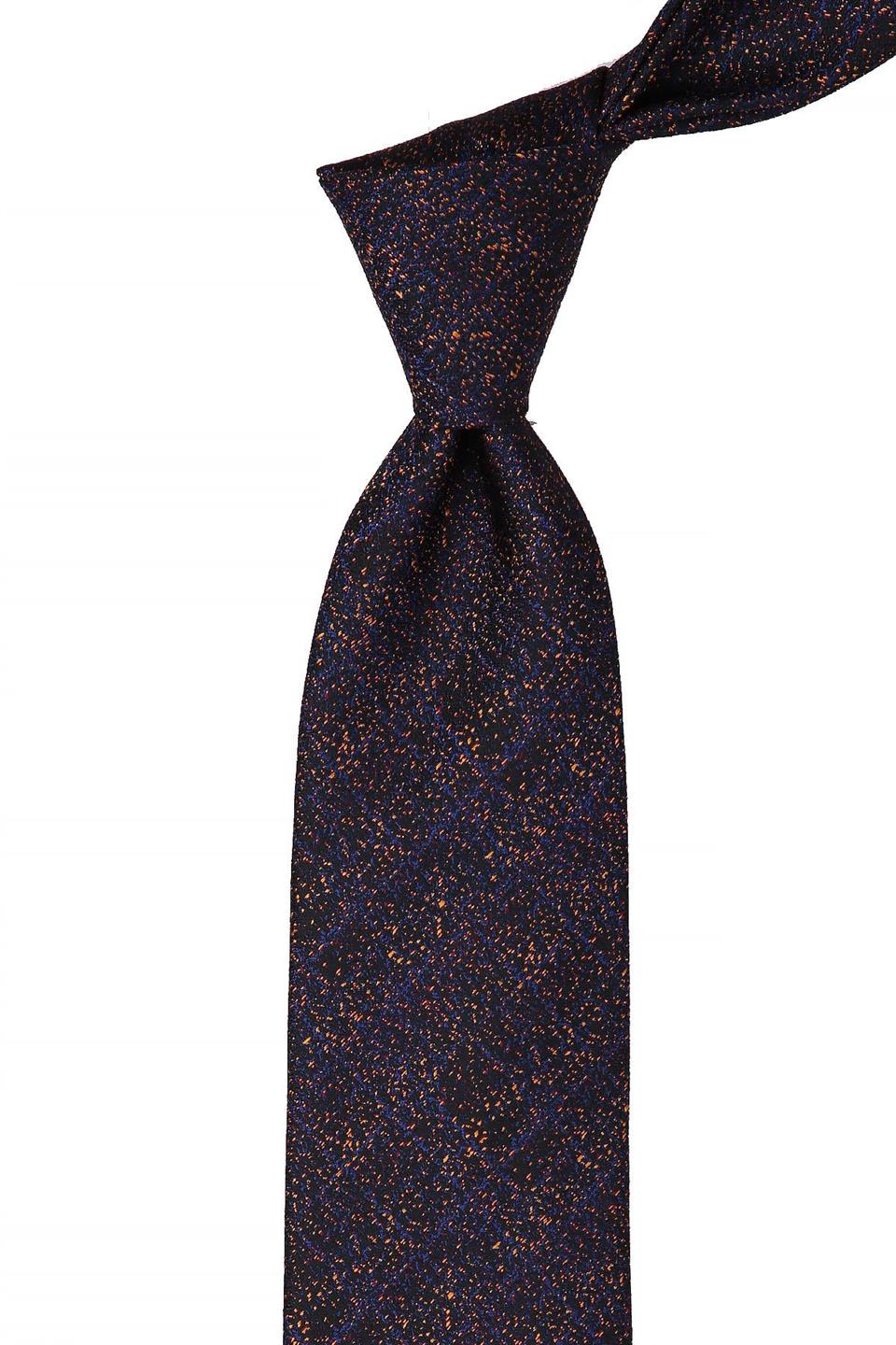 Siyah Kum Desen Mendilli Klasik Kravat KK10408