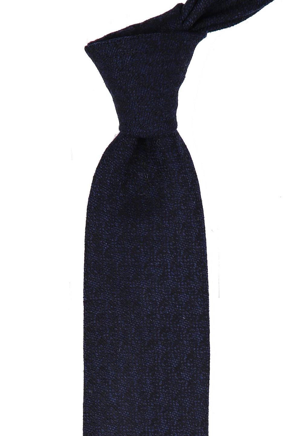 Siyah - Lacivert Yün Mendilli Klasik Kravat KK9044