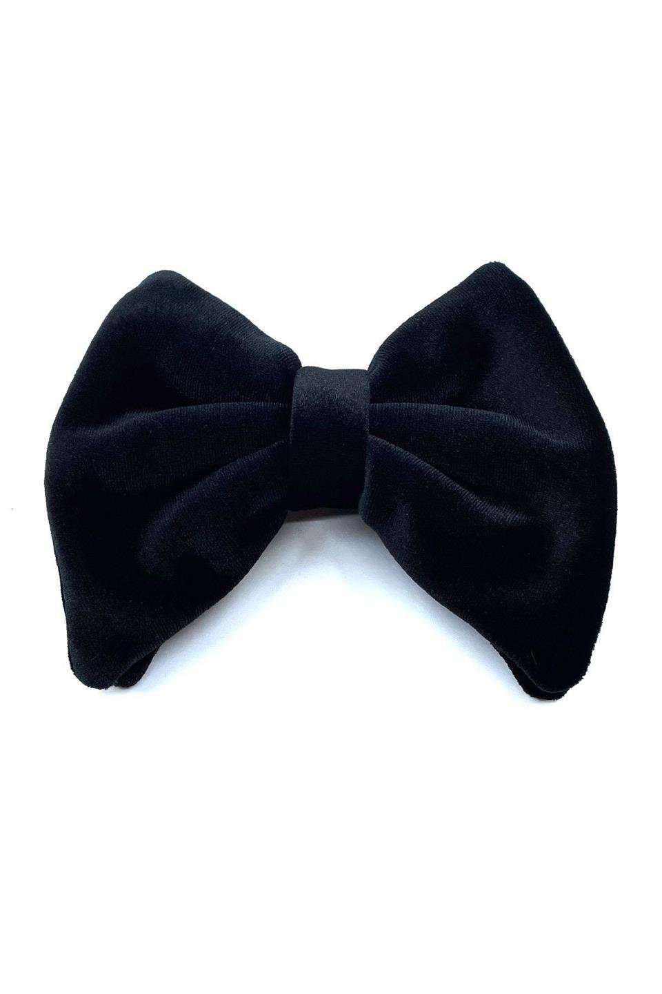 Siyah Lüks Büyük Kadife Papyon P1703