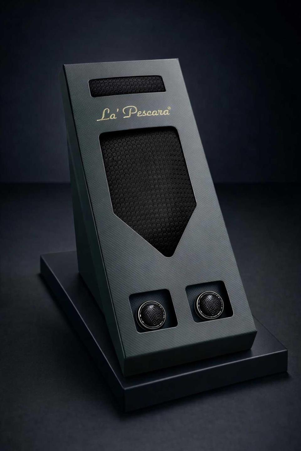 Siyah Mendilli Klasik Kravat Kol Düğmesi Erkek Hediye Seti OS604