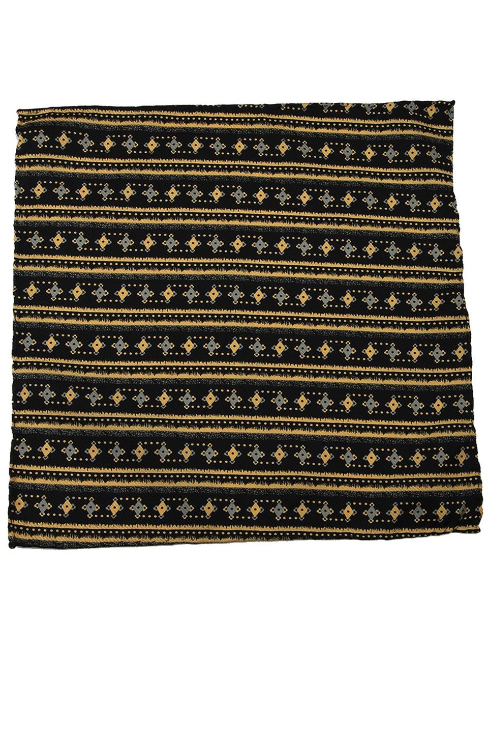 Siyah Motif Baskılı İpek Mendil SPS328