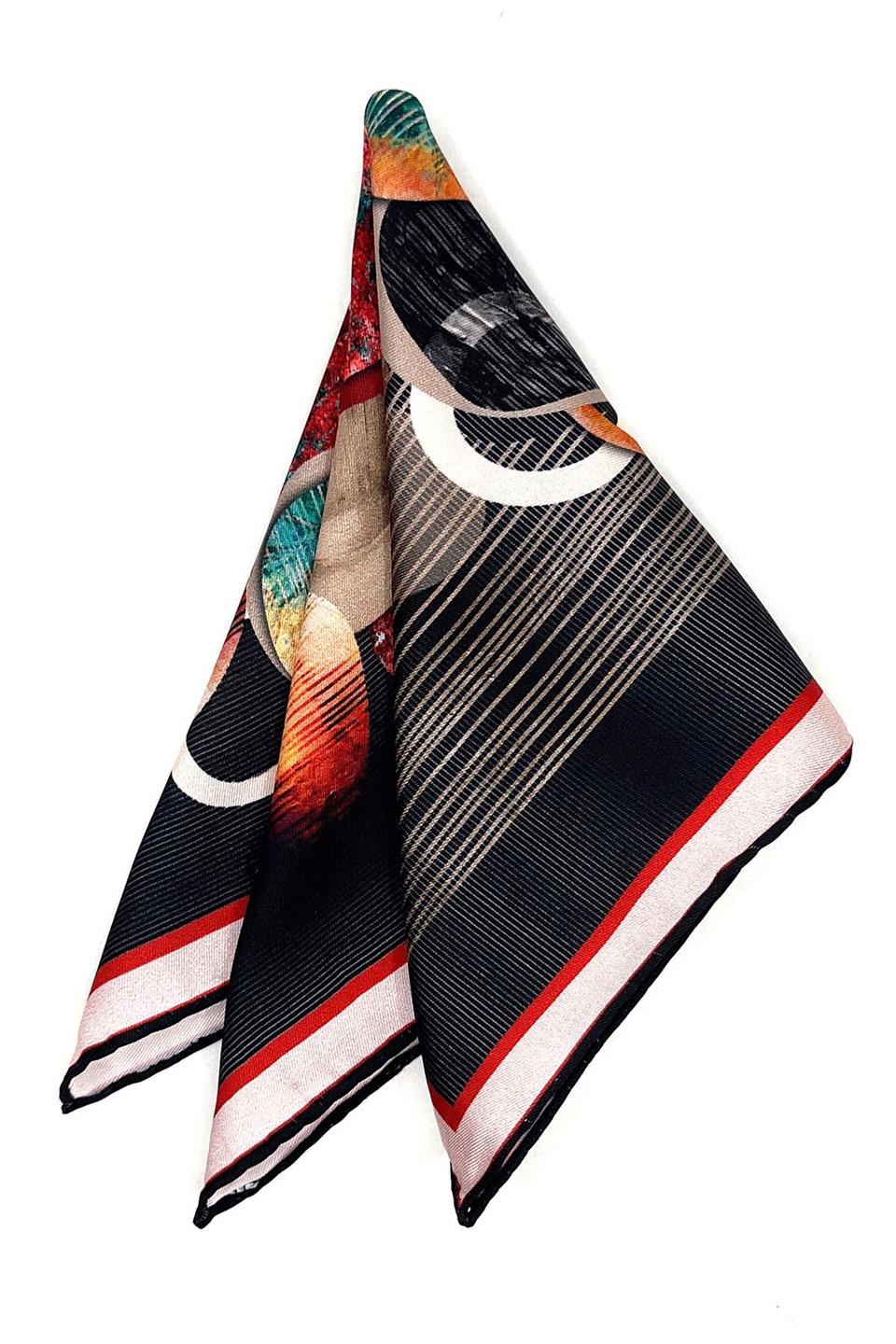 Siyah Motif Desen Erkek Cep Mendili SPS596-62