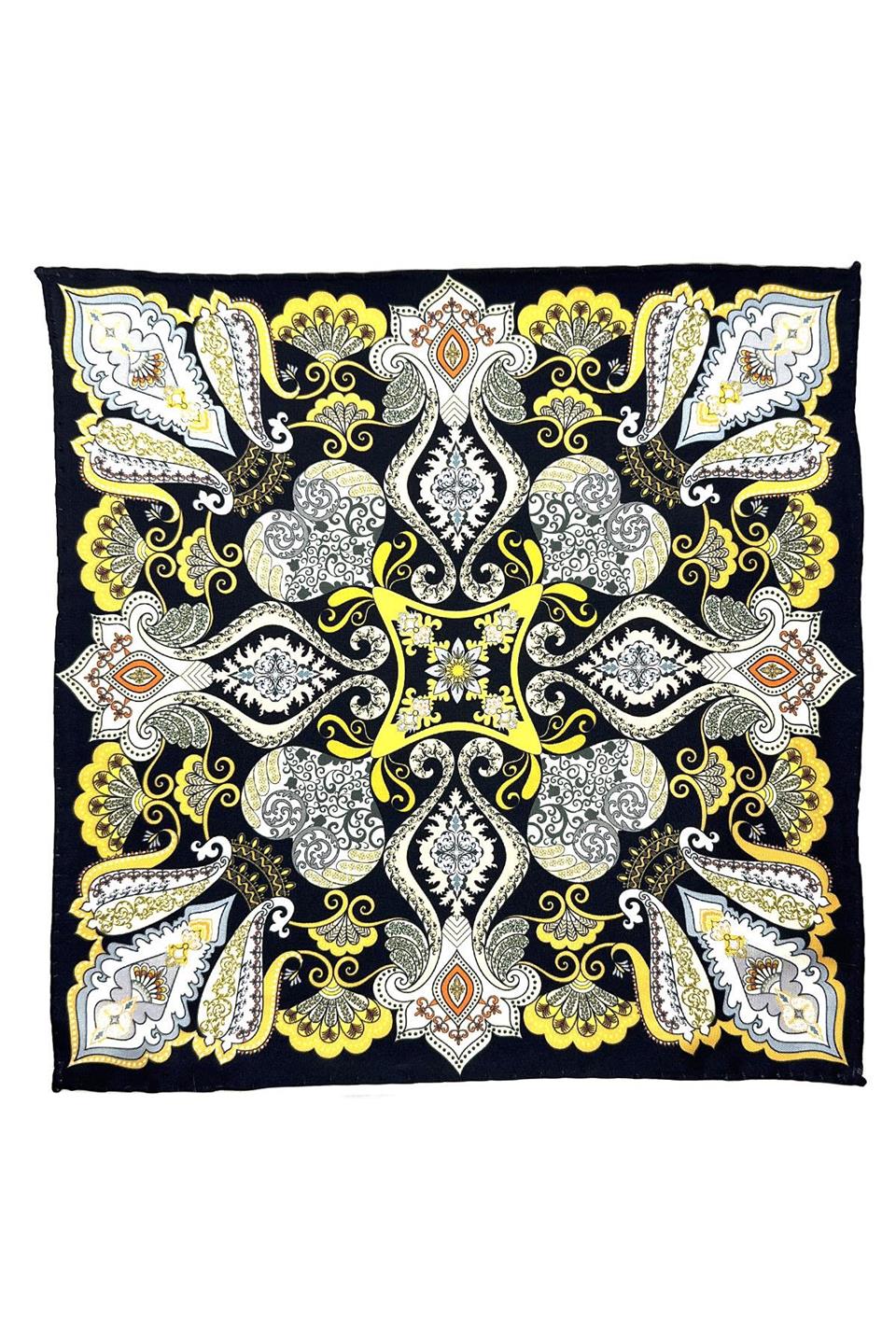 Siyah Motif Desen Erkek Cep Mendili SPS543-12