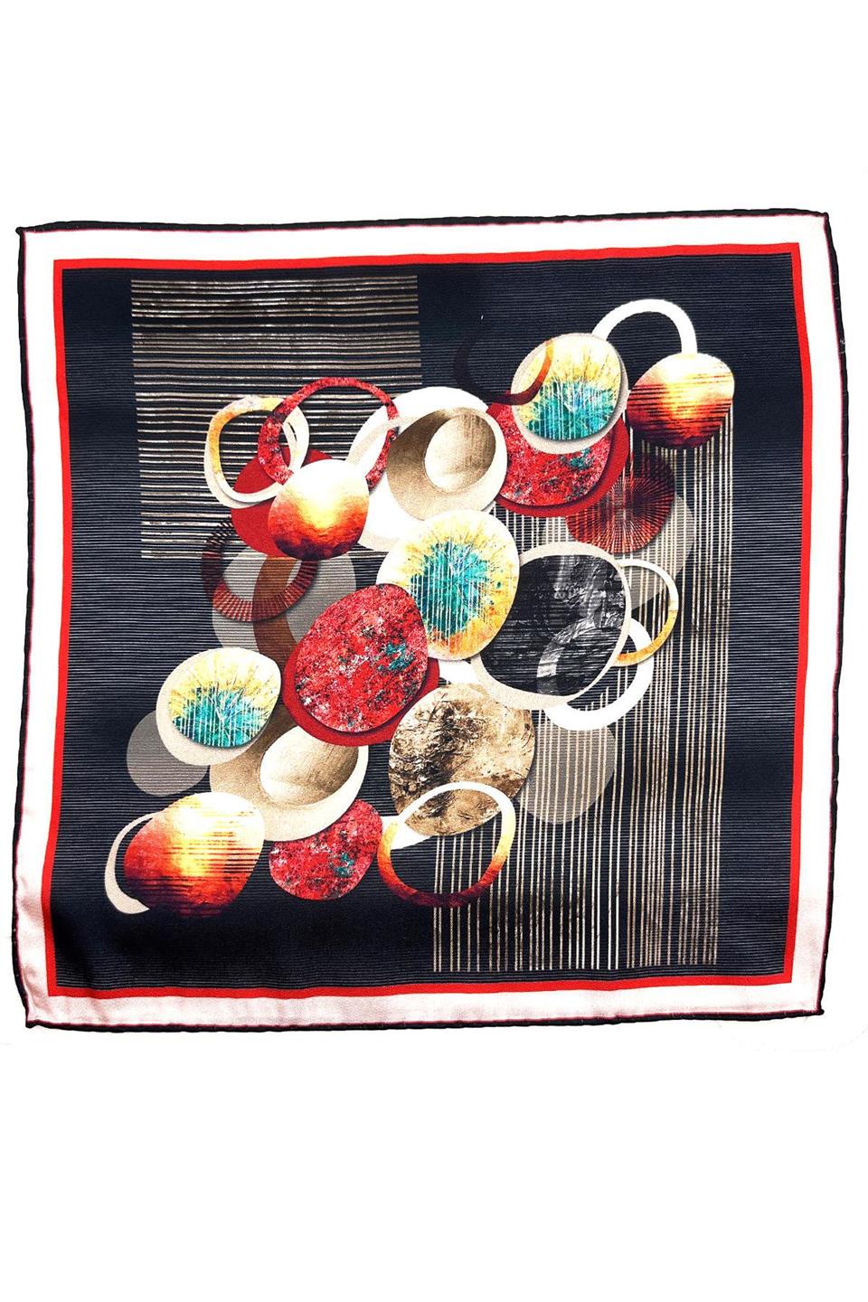 Siyah Motif Desen Erkek Cep Mendili SPS596-62