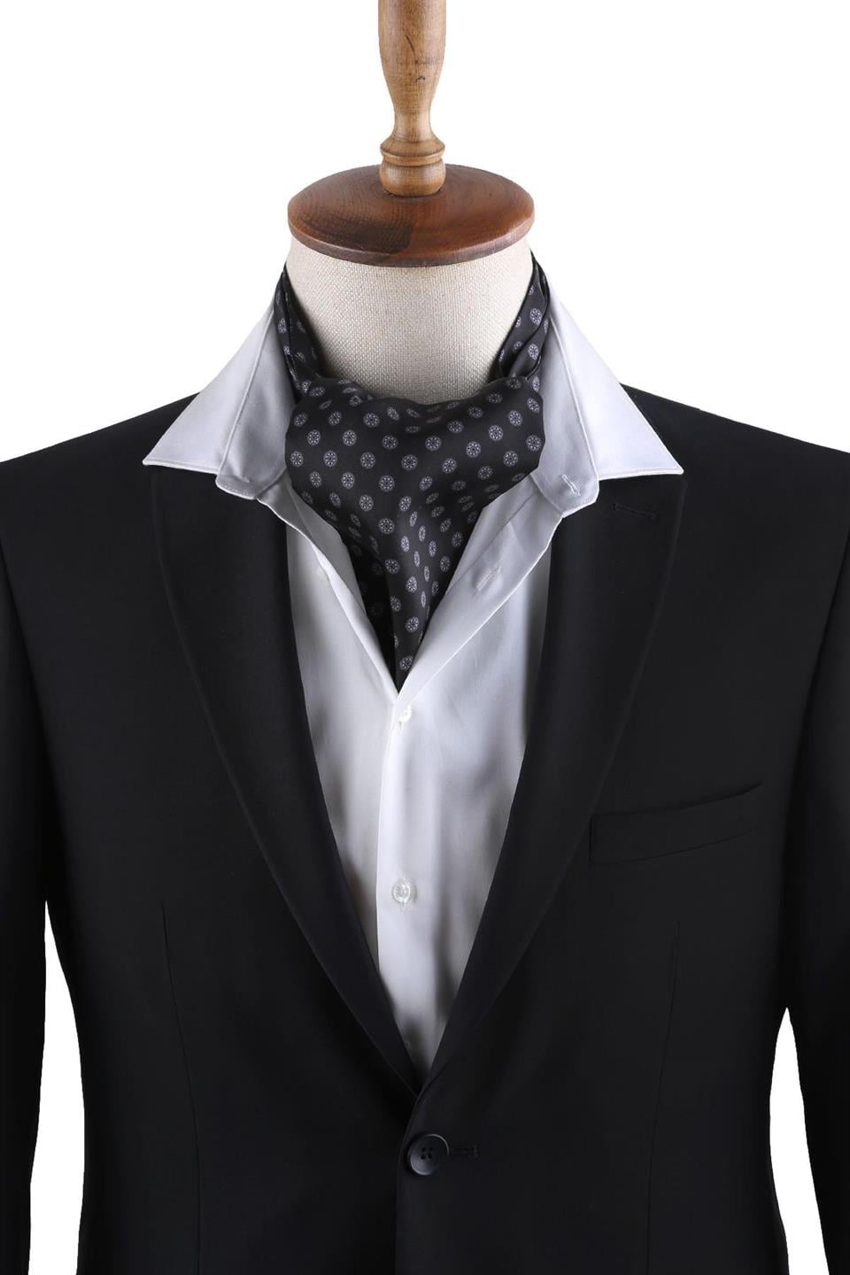 Siyah Motif Desen Erkek Fular K458