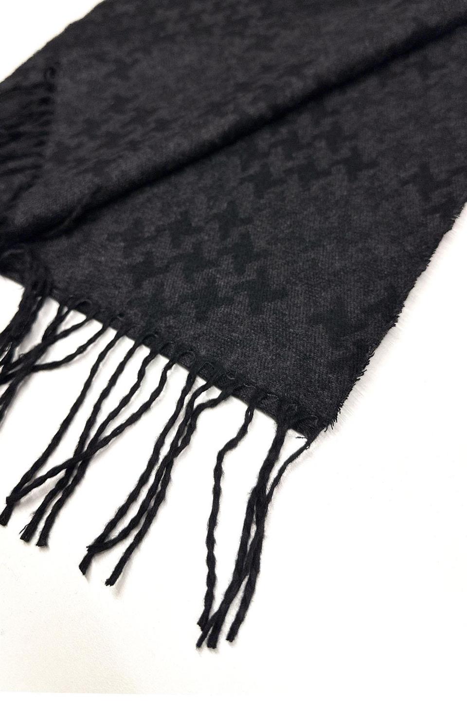 Siyah Motif Desen Erkek Kaşkol K539