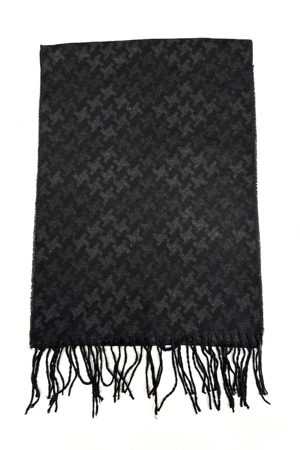 Siyah Motif Desen Erkek Kaşkol K539