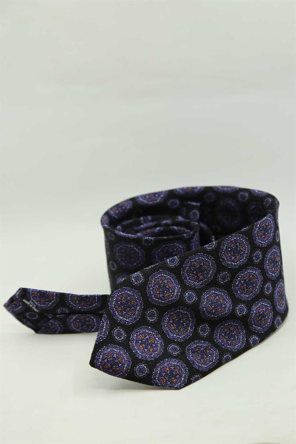 Siyah Motif Desen İtalyan İpek Kravat İK2501