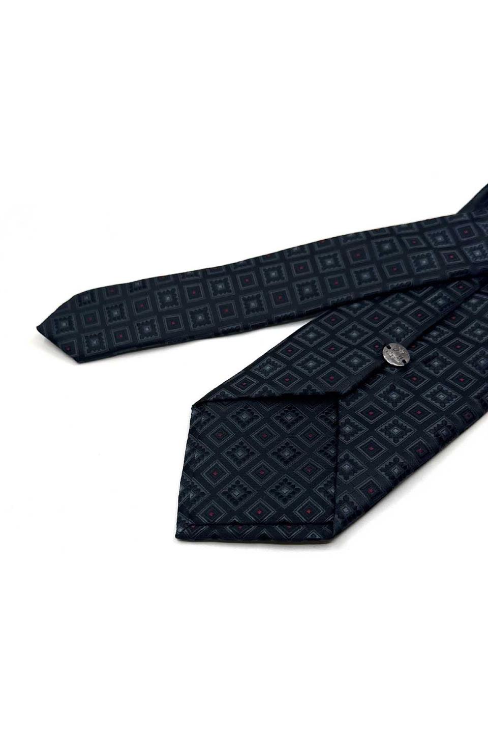 Siyah Motif Desen Mendilli Klasik Kravat KK13632