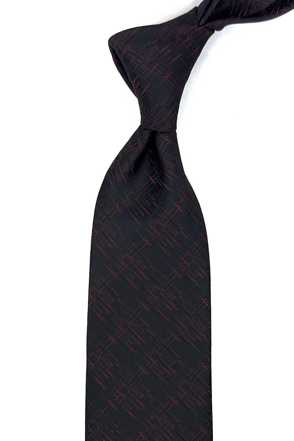 Siyah Motif Desen Mendilli Klasik Kravat KK12436