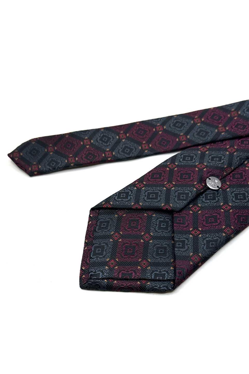 Siyah Motif Desen Mendilli Klasik Kravat KK13429