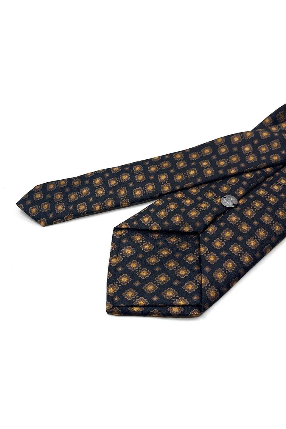 Siyah Motif Desen Mendilli Klasik Kravat KK13660
