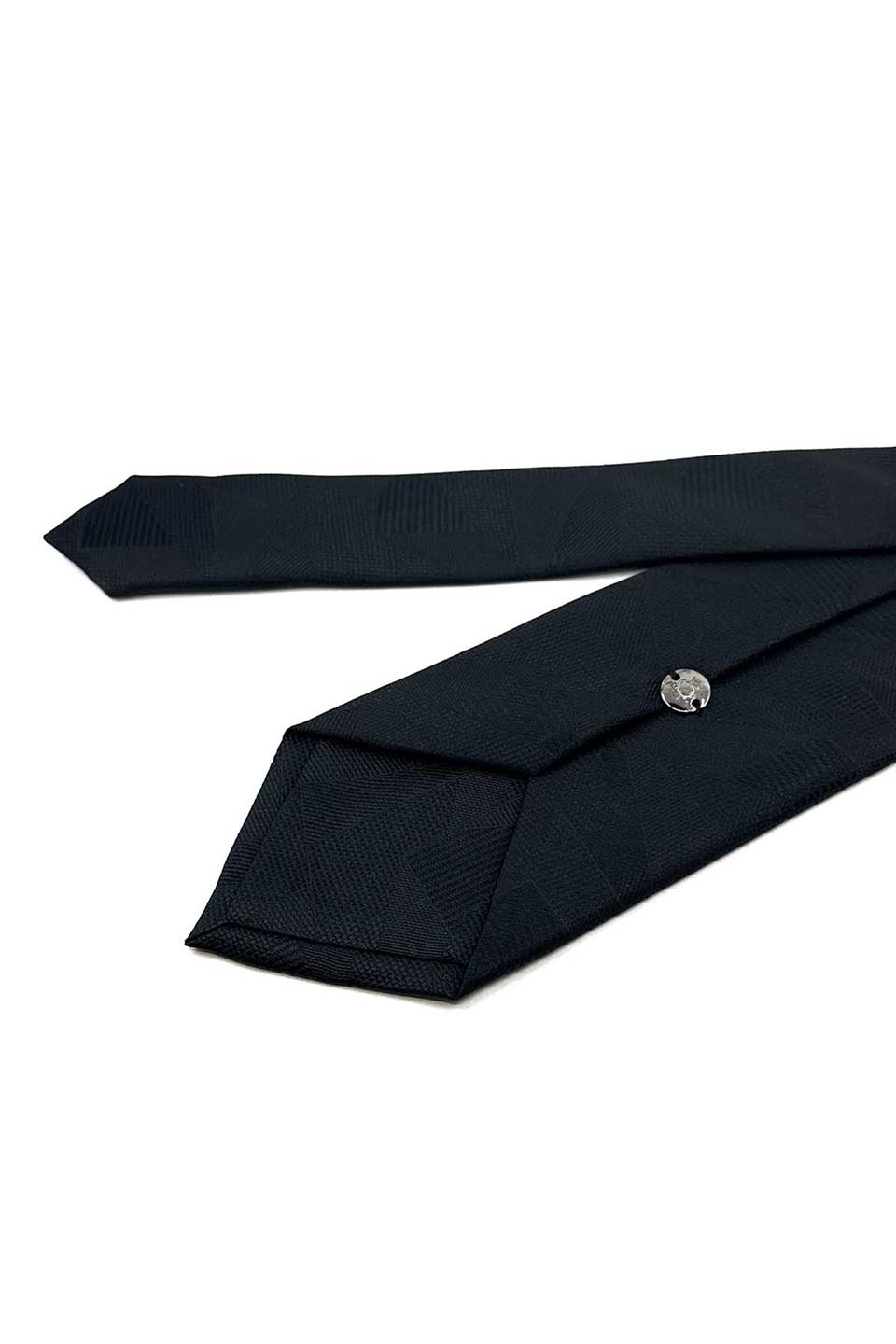 Siyah Motif Desen Mendilli Klasik Kravat KK12292