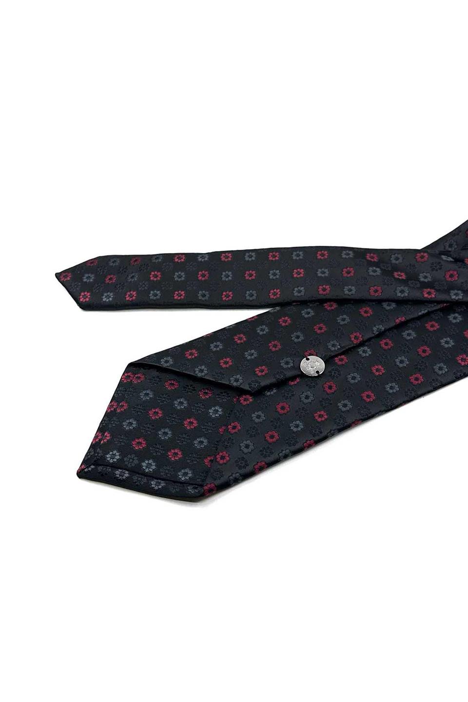 Siyah Motif Desen Mendilli Klasik Kravat KK13188