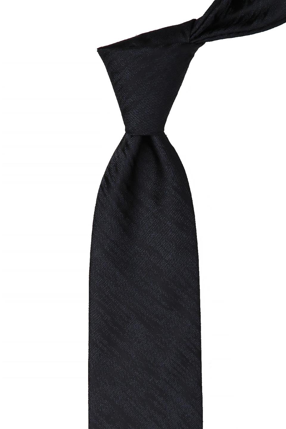 Siyah Motif Desen Mendilli Klasik Kravat KK10523