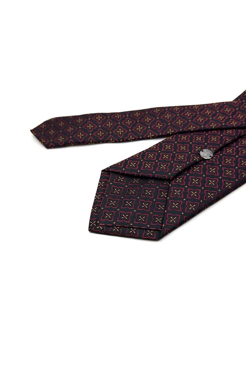 Siyah Motif Desen Mendilli Klasik Kravat KK13479