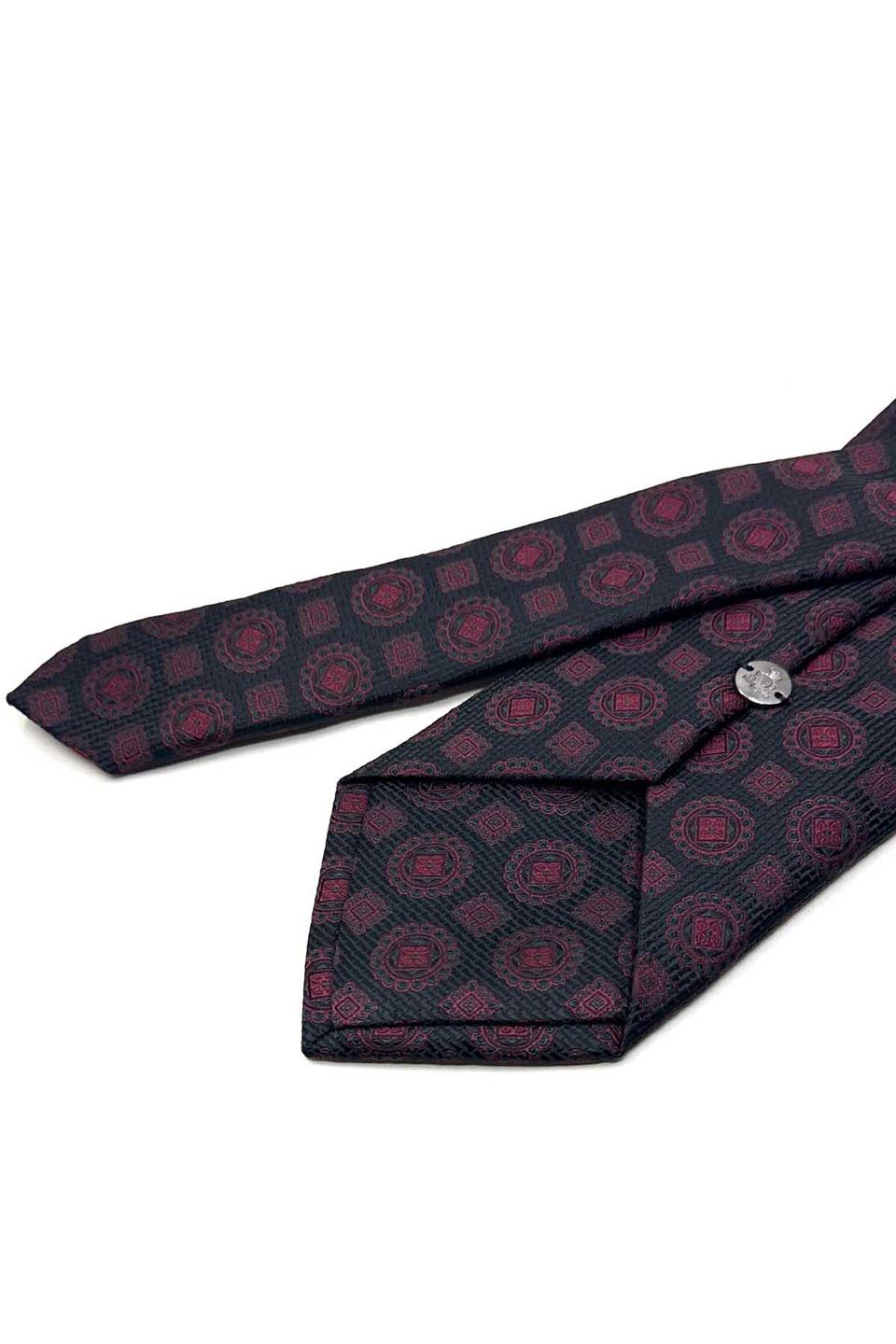 Siyah Motif Desen Mendilli Klasik Kravat KK13534