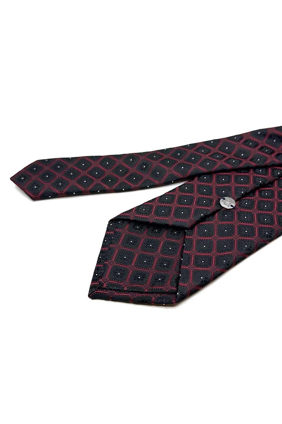 Siyah Motif Desen Mendilli Klasik Kravat KK12851