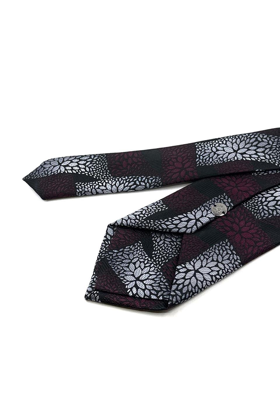 Siyah Motif Desen Mendilli Klasik Kravat KK12052