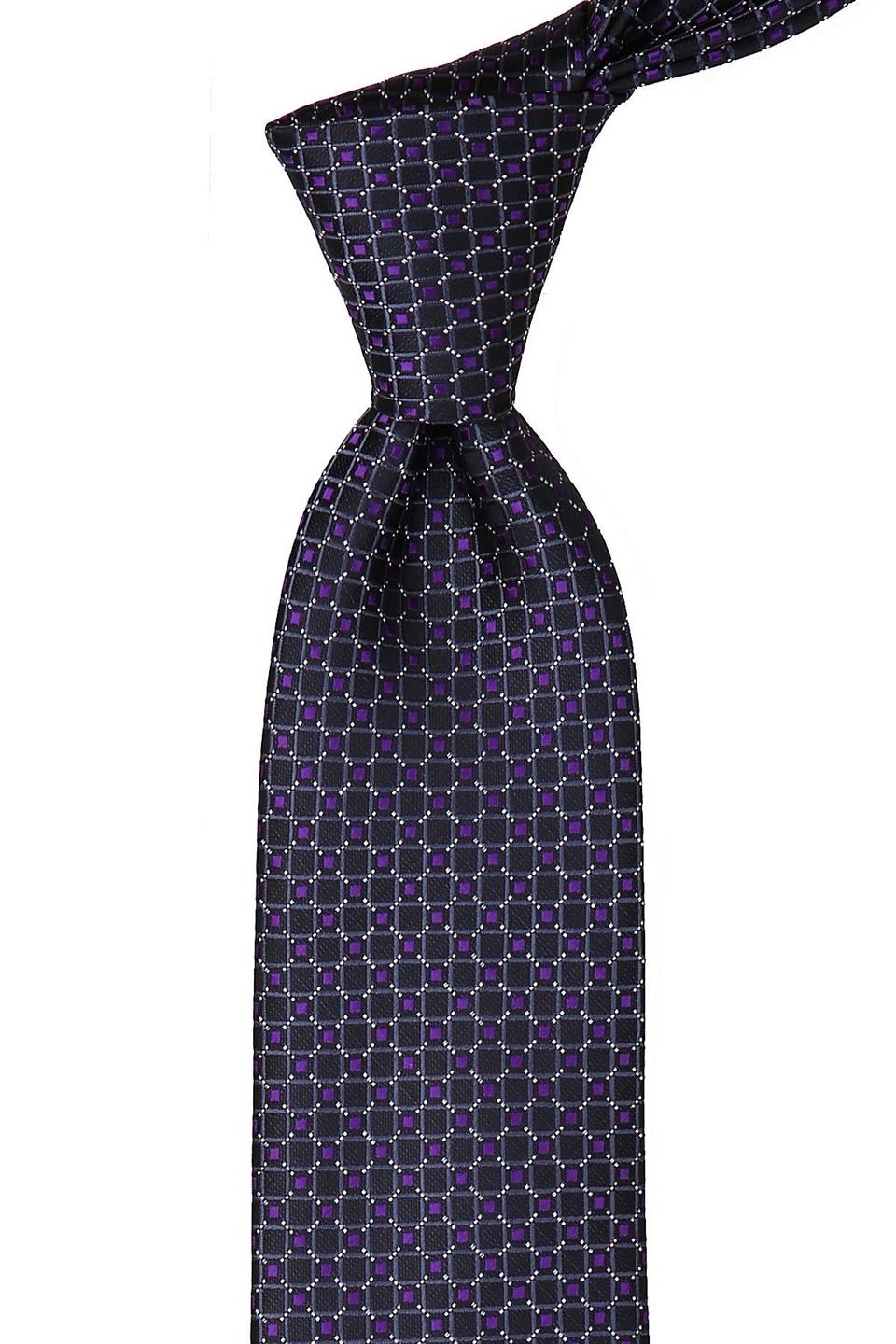 Siyah Motif Desen Mendilli Klasik Kravat KK9897