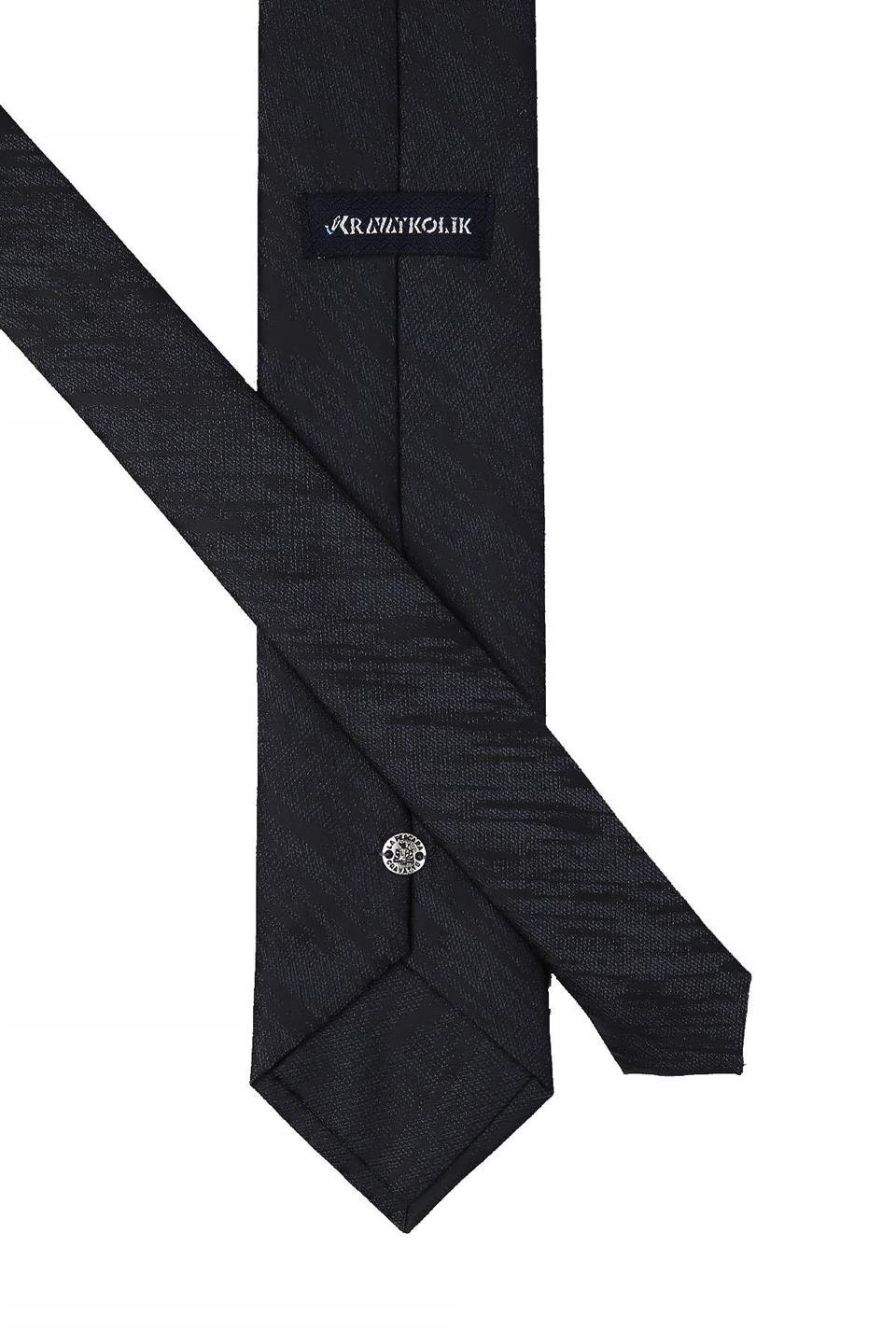 Siyah Motif Desen Mendilli Klasik Kravat KK10523