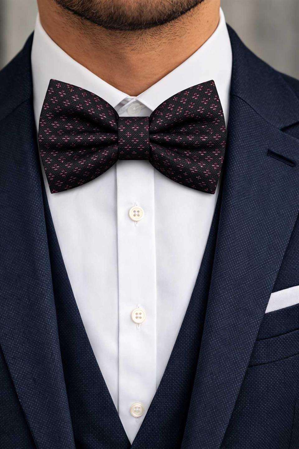 Siyah Motif Desen Papyon P2032