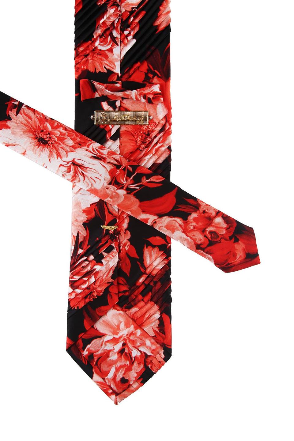 Siyah Motif Desen Piliseli İpek Kravat EST155