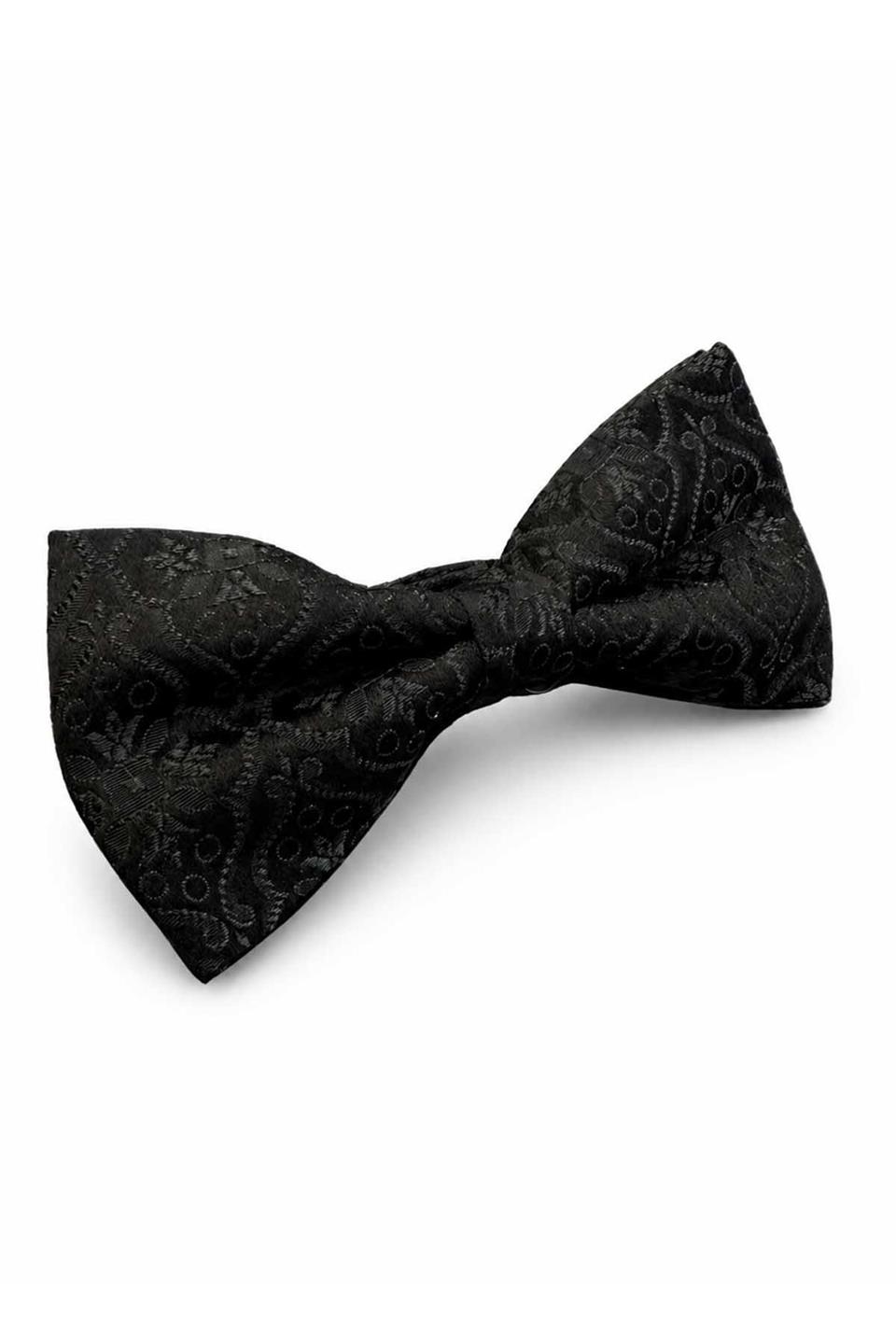 Siyah Motif İpek Papyon SB223