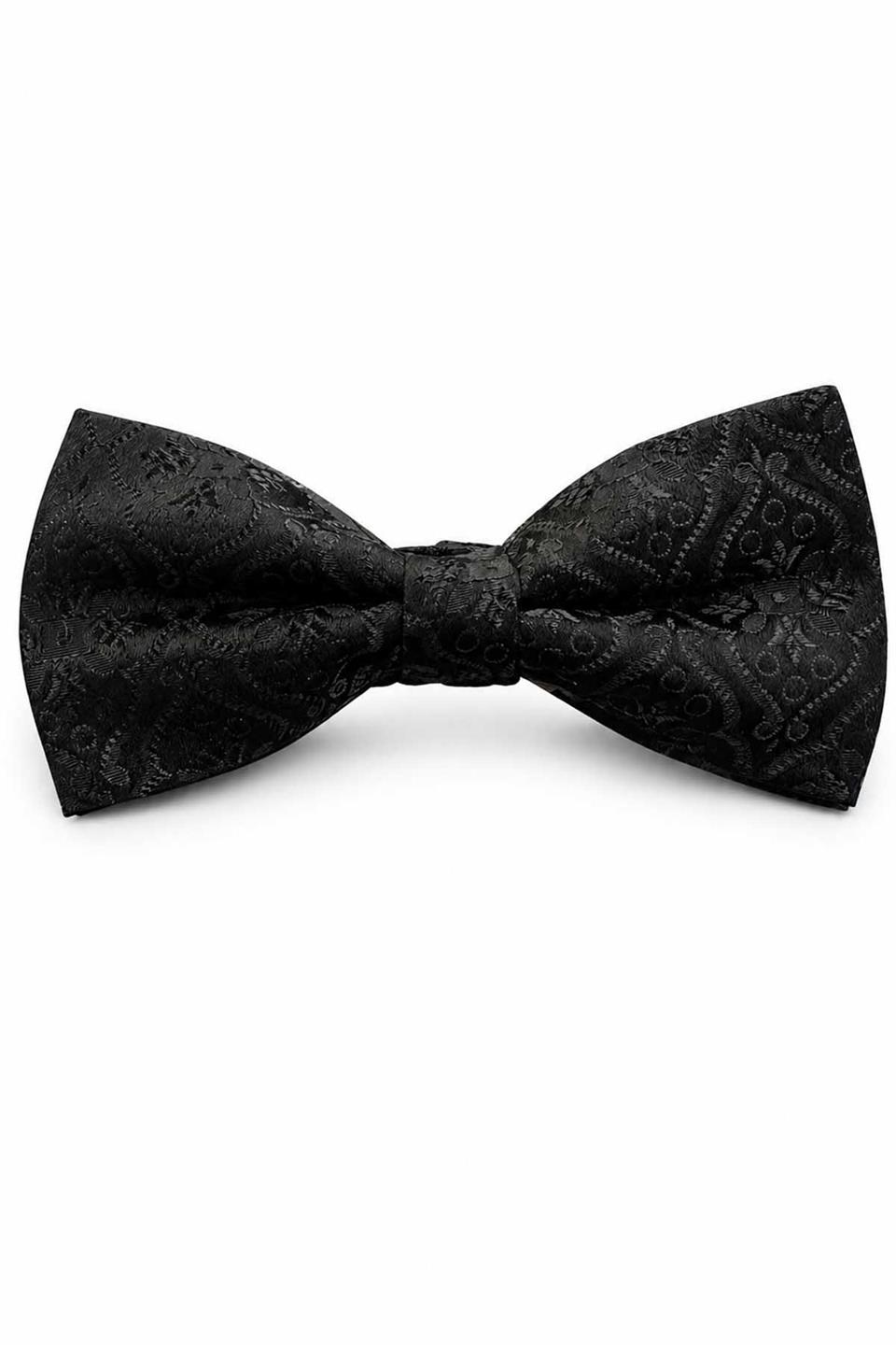 Siyah Motif İpek Papyon SB223
