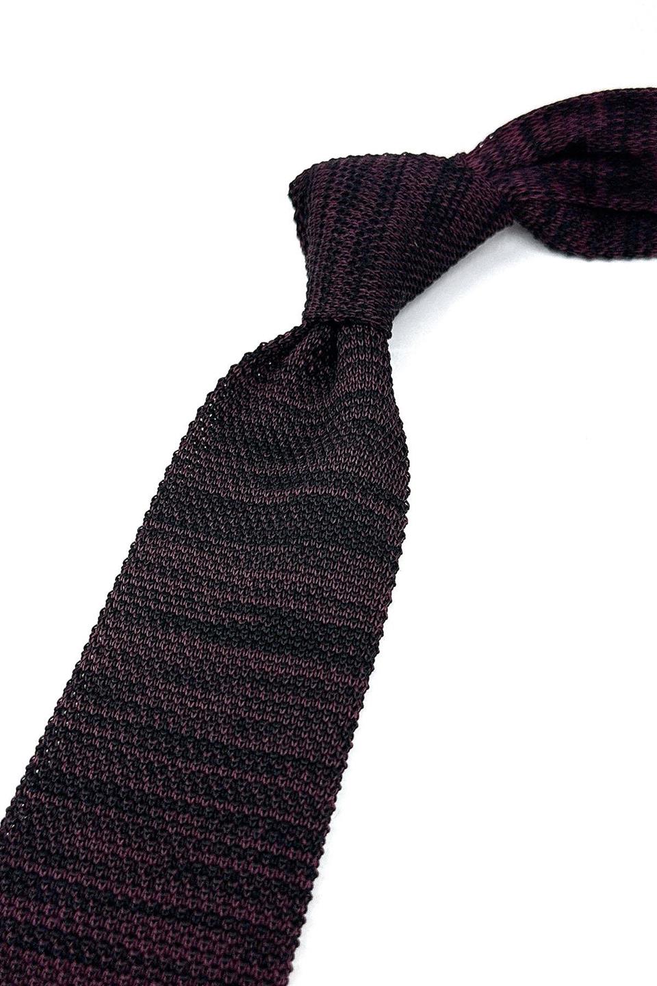 Siyah - Mürdüm Kırçıllı Örgü Kravat ÖR8364