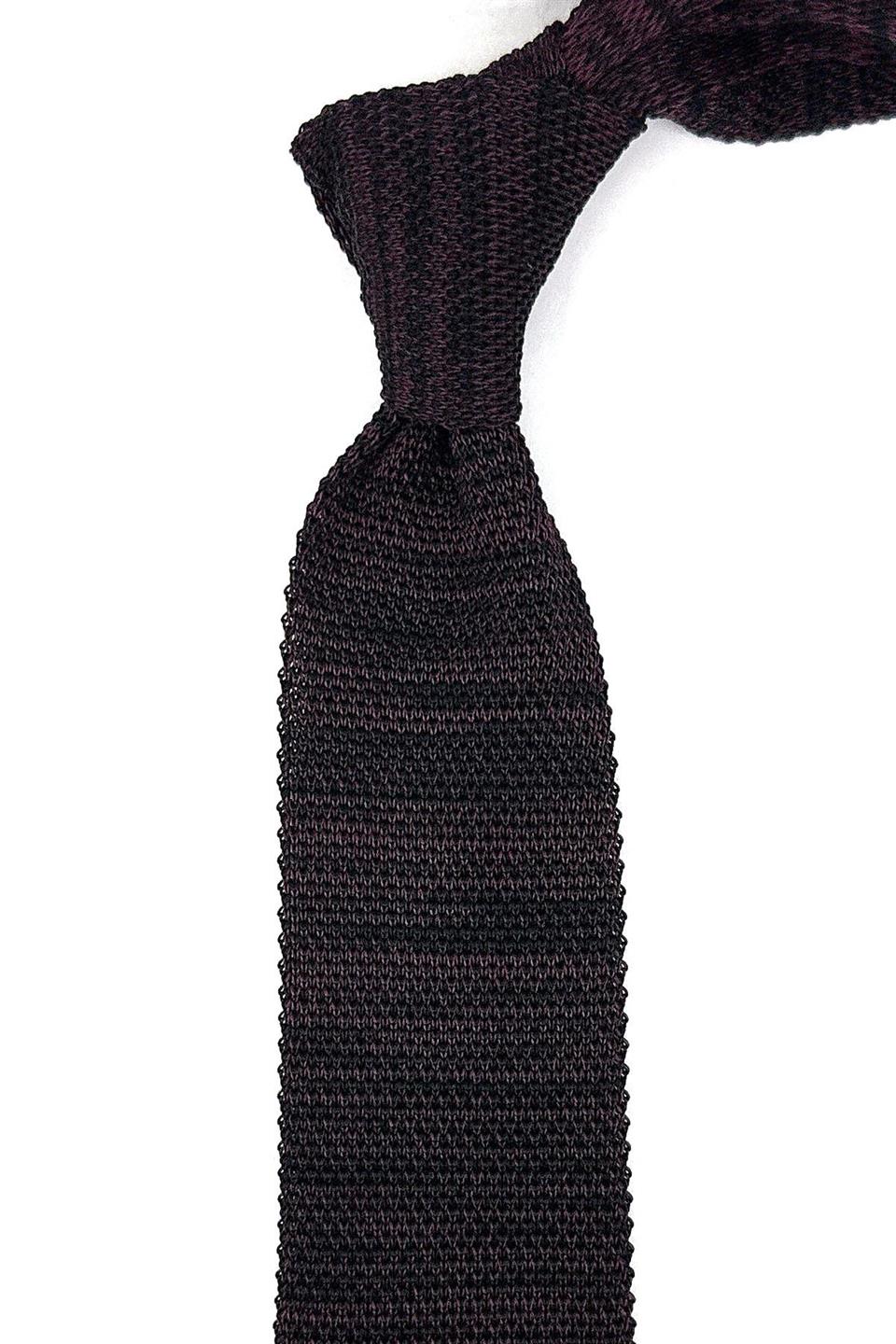Siyah - Mürdüm Kırçıllı Örgü Kravat ÖR8364
