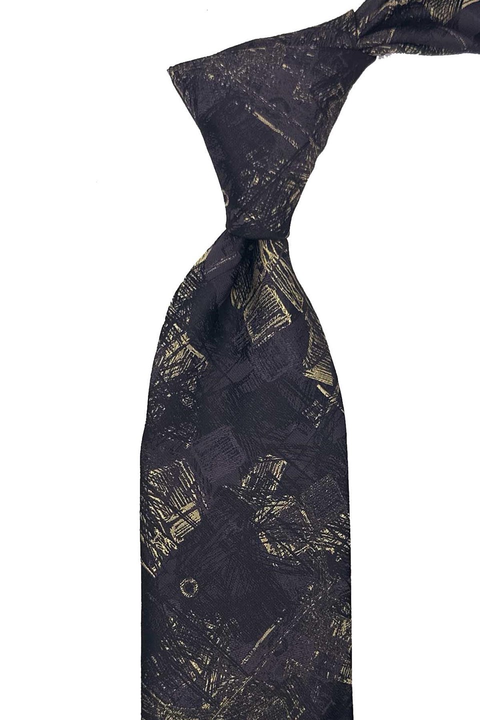Siyah Mürdüm Motif Desen Mendilli Klasik Kravat KK13746