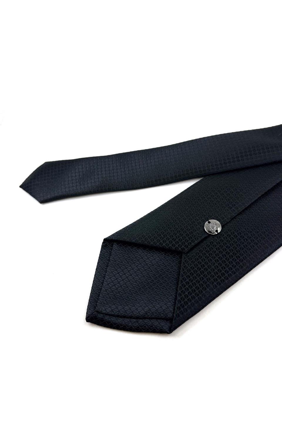 Siyah Nokta Desen Mendilli Klasik Kravat KK11112